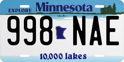 MN license plate 998NAE