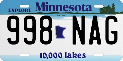 MN license plate 998NAG