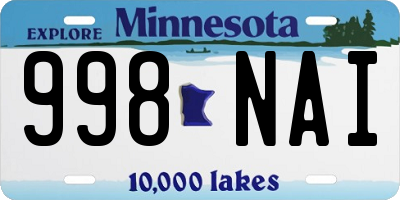 MN license plate 998NAI