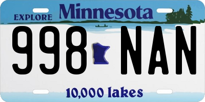 MN license plate 998NAN
