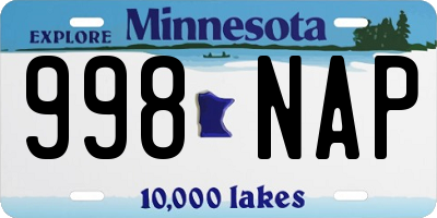 MN license plate 998NAP