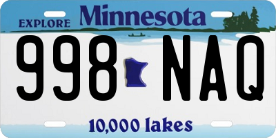 MN license plate 998NAQ