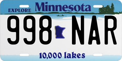 MN license plate 998NAR