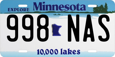 MN license plate 998NAS