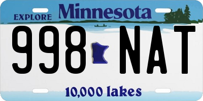 MN license plate 998NAT