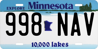 MN license plate 998NAV