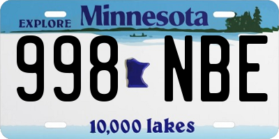 MN license plate 998NBE