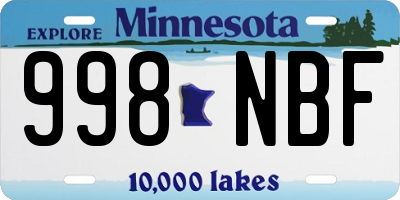 MN license plate 998NBF