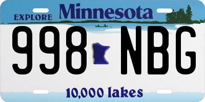 MN license plate 998NBG