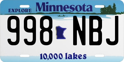MN license plate 998NBJ