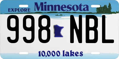 MN license plate 998NBL
