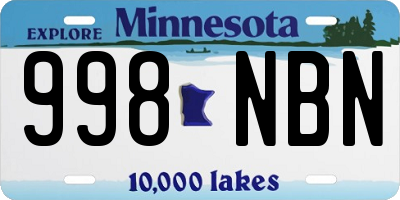 MN license plate 998NBN