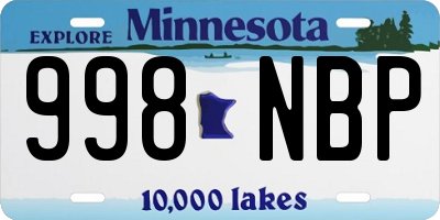 MN license plate 998NBP