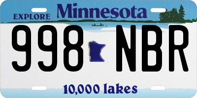 MN license plate 998NBR