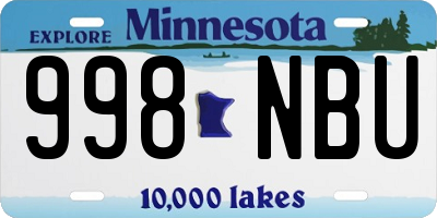 MN license plate 998NBU