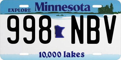 MN license plate 998NBV