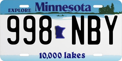 MN license plate 998NBY