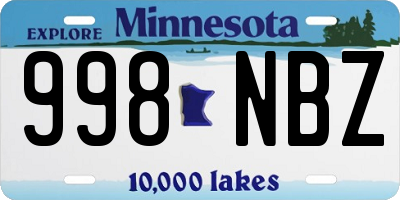 MN license plate 998NBZ