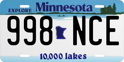 MN license plate 998NCE