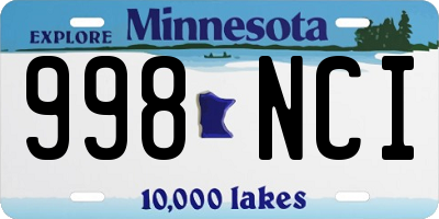 MN license plate 998NCI