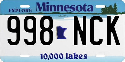 MN license plate 998NCK