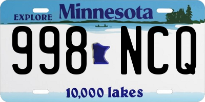 MN license plate 998NCQ
