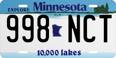 MN license plate 998NCT