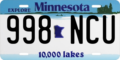MN license plate 998NCU