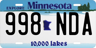 MN license plate 998NDA