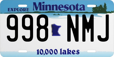 MN license plate 998NMJ