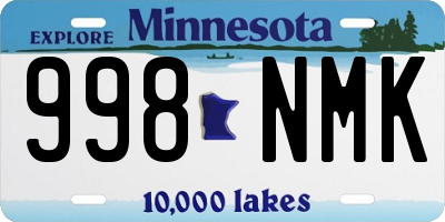 MN license plate 998NMK