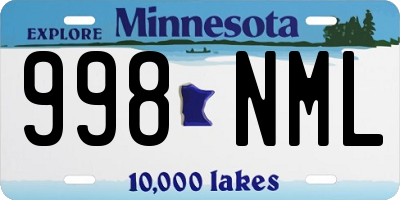 MN license plate 998NML