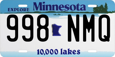 MN license plate 998NMQ
