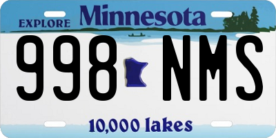MN license plate 998NMS