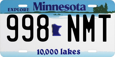 MN license plate 998NMT