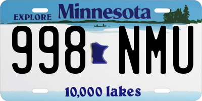 MN license plate 998NMU