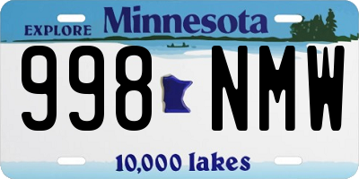 MN license plate 998NMW