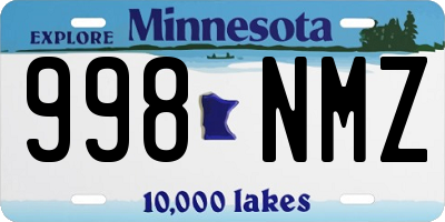 MN license plate 998NMZ