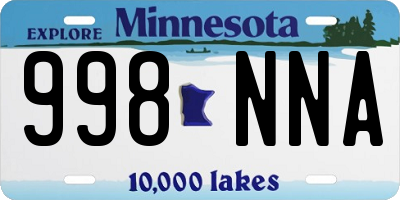 MN license plate 998NNA