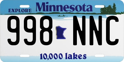 MN license plate 998NNC