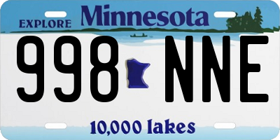 MN license plate 998NNE