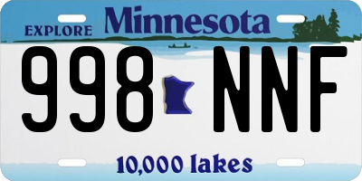 MN license plate 998NNF
