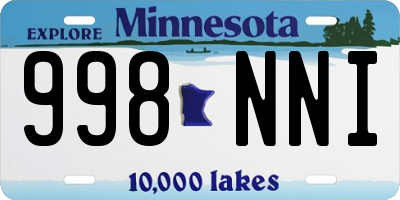 MN license plate 998NNI