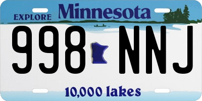 MN license plate 998NNJ