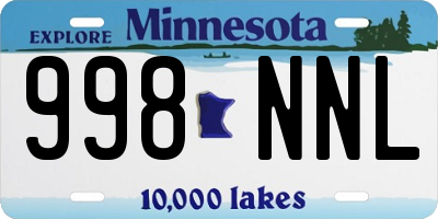 MN license plate 998NNL