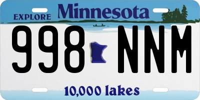 MN license plate 998NNM