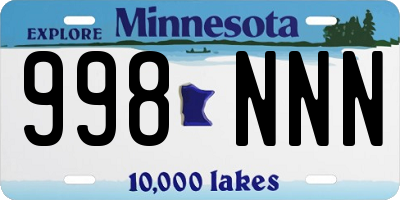 MN license plate 998NNN