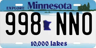 MN license plate 998NNO
