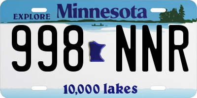 MN license plate 998NNR