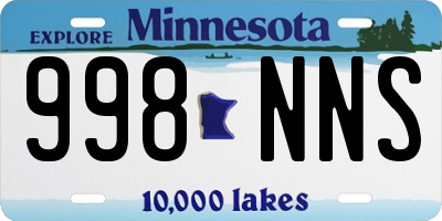 MN license plate 998NNS